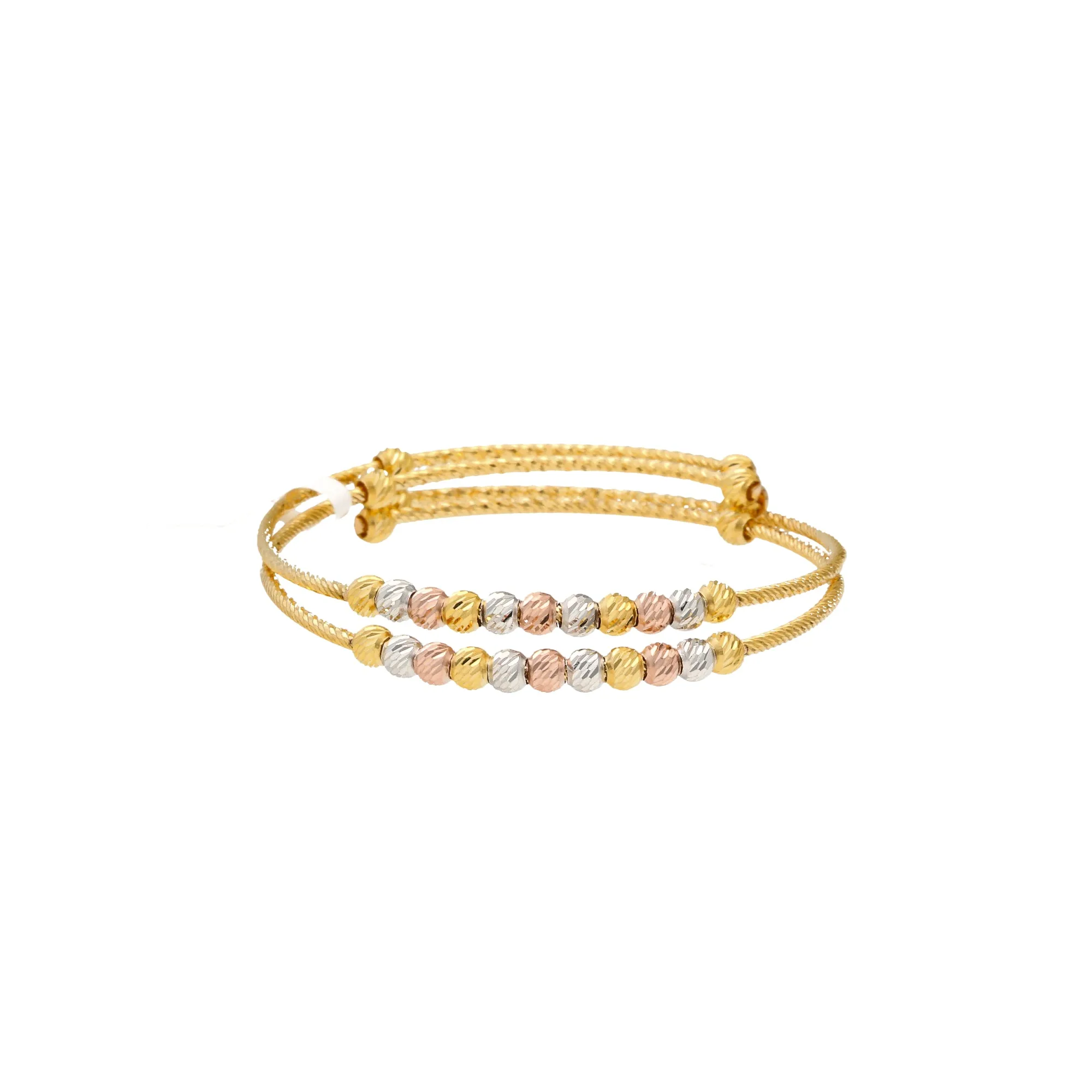 Kid's 22K Multi-Tone Gold Double Layer Beaded Bangle (8.3gm)