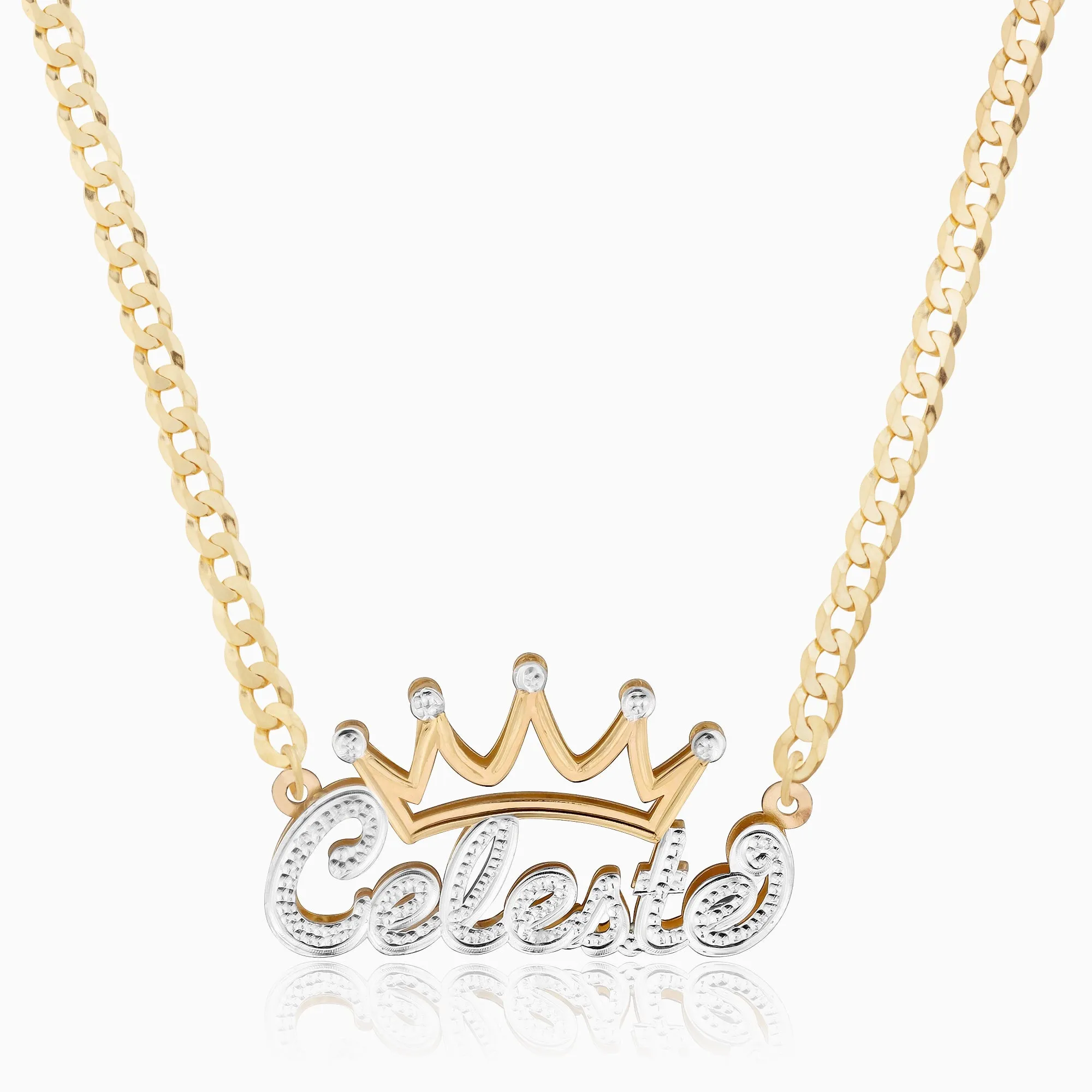 Kid's Double Plated Crown Name Necklace