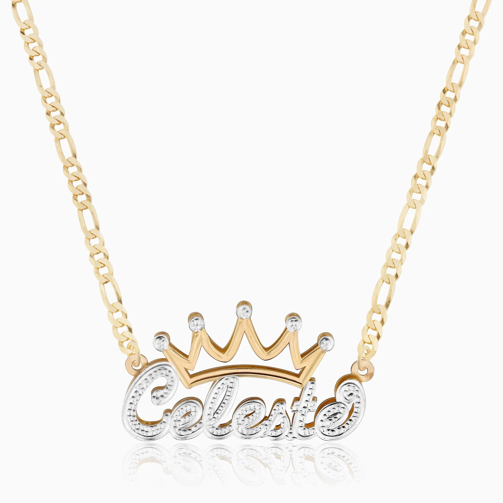 Kid's Double Plated Crown Name Necklace