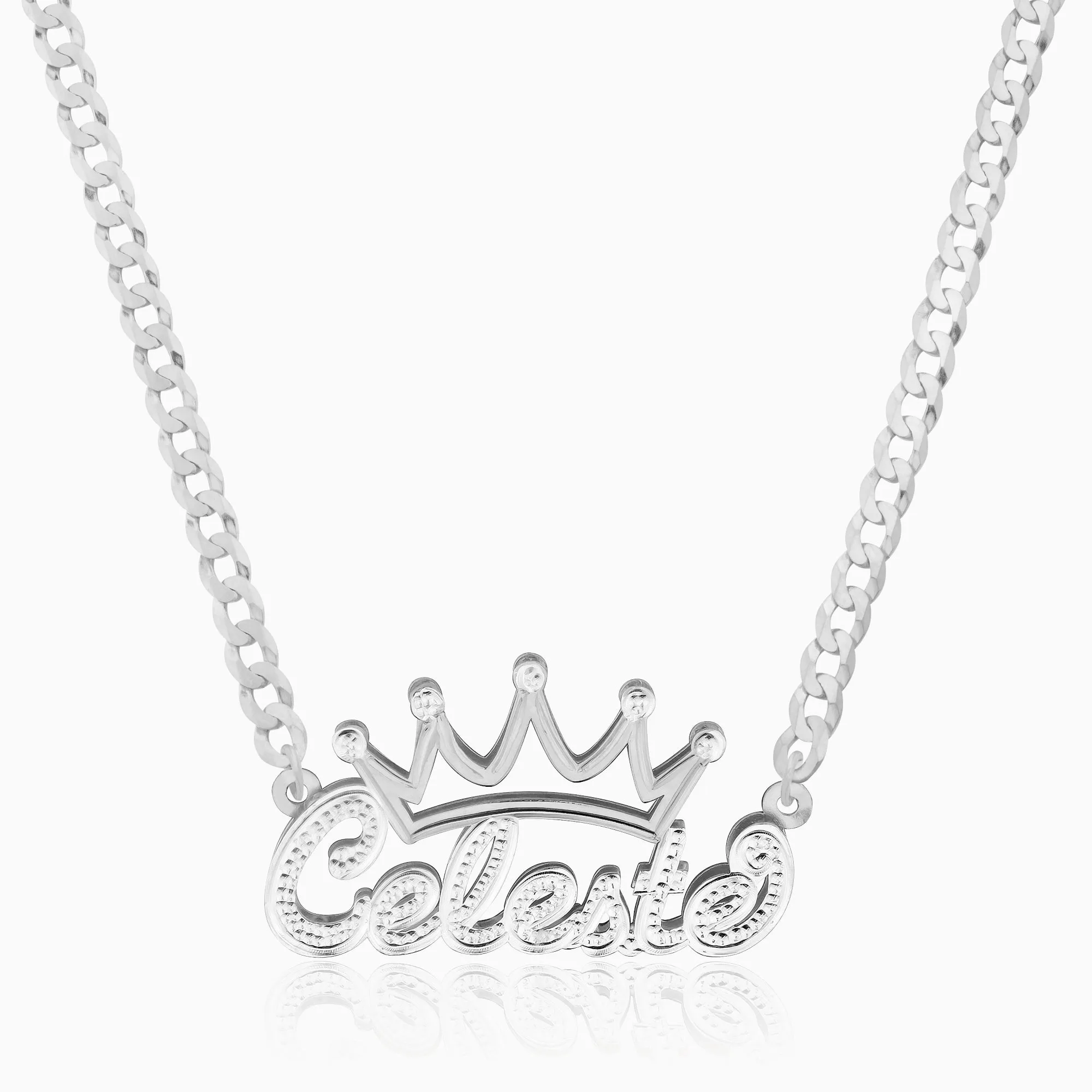 Kid's Double Plated Crown Name Necklace