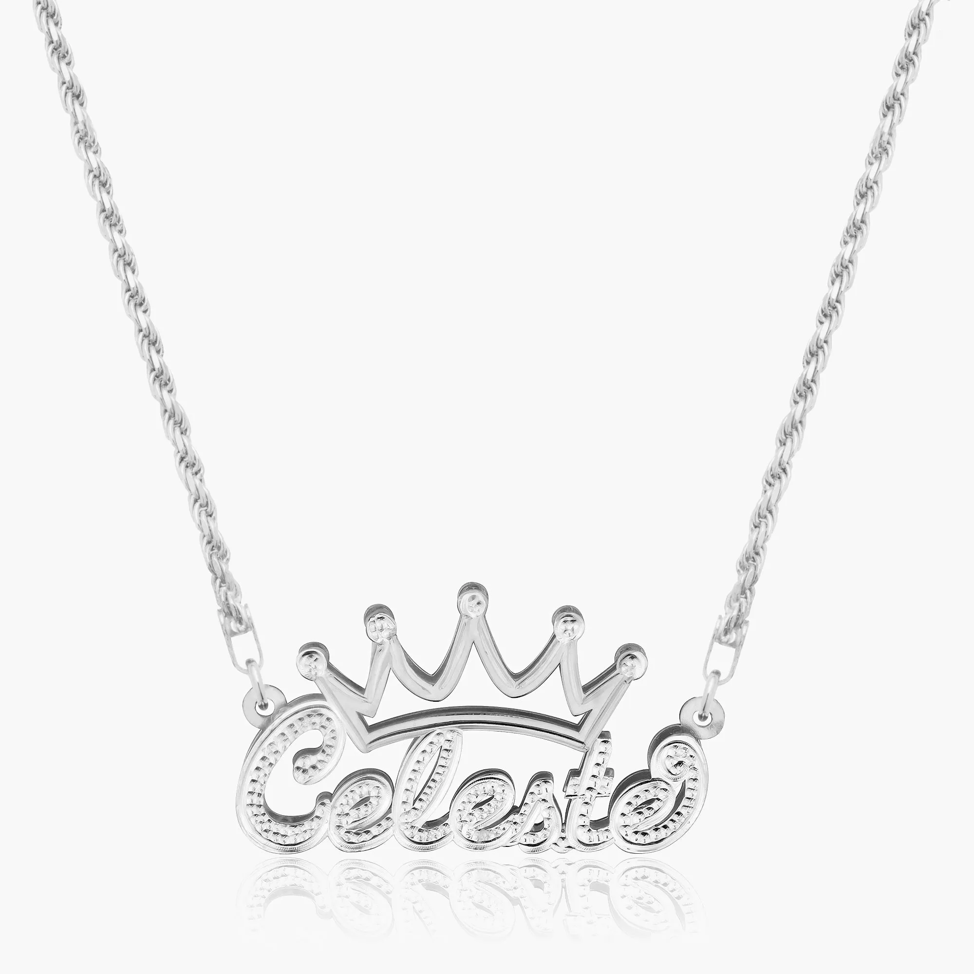 Kid's Double Plated Crown Name Necklace