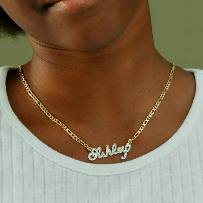 Kid's Frosted Script Name Necklace