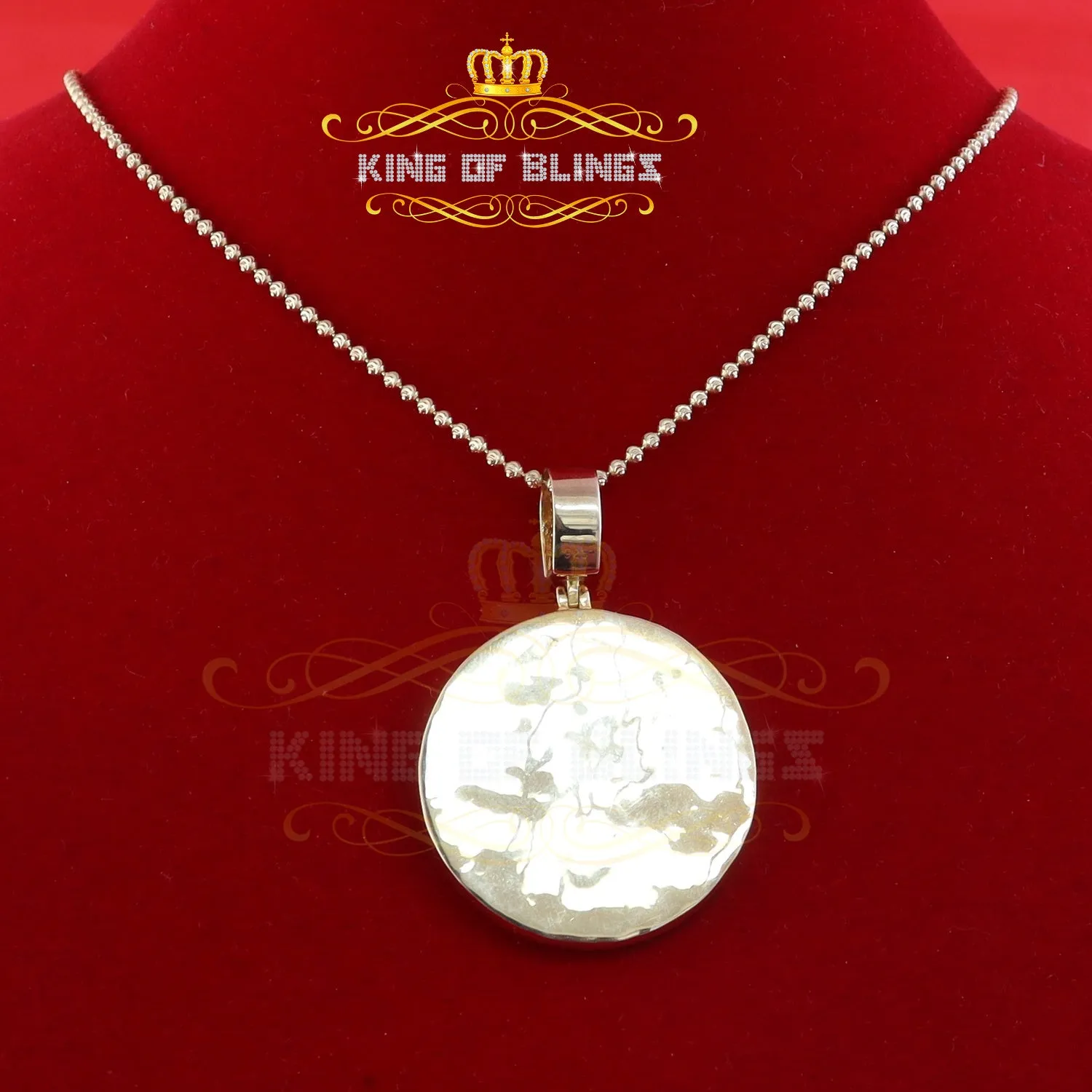 King Of Bling's 2.00ct Real Moissanite Yellow 925 Silver Lucky 777 W/Dice Horse Shoes Pendant