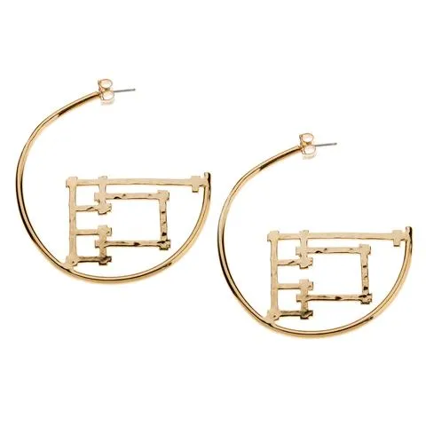 Large Bamboo Hoop Earrings