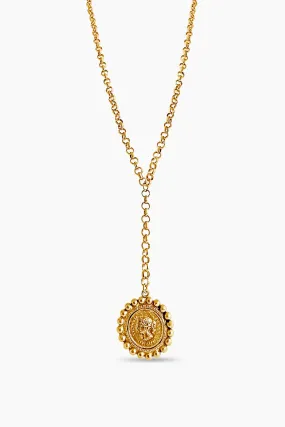 Lariat Drop Chain Coin Necklace