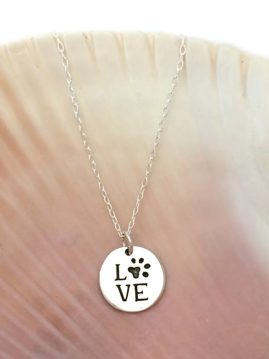 Love Paw Print Necklace