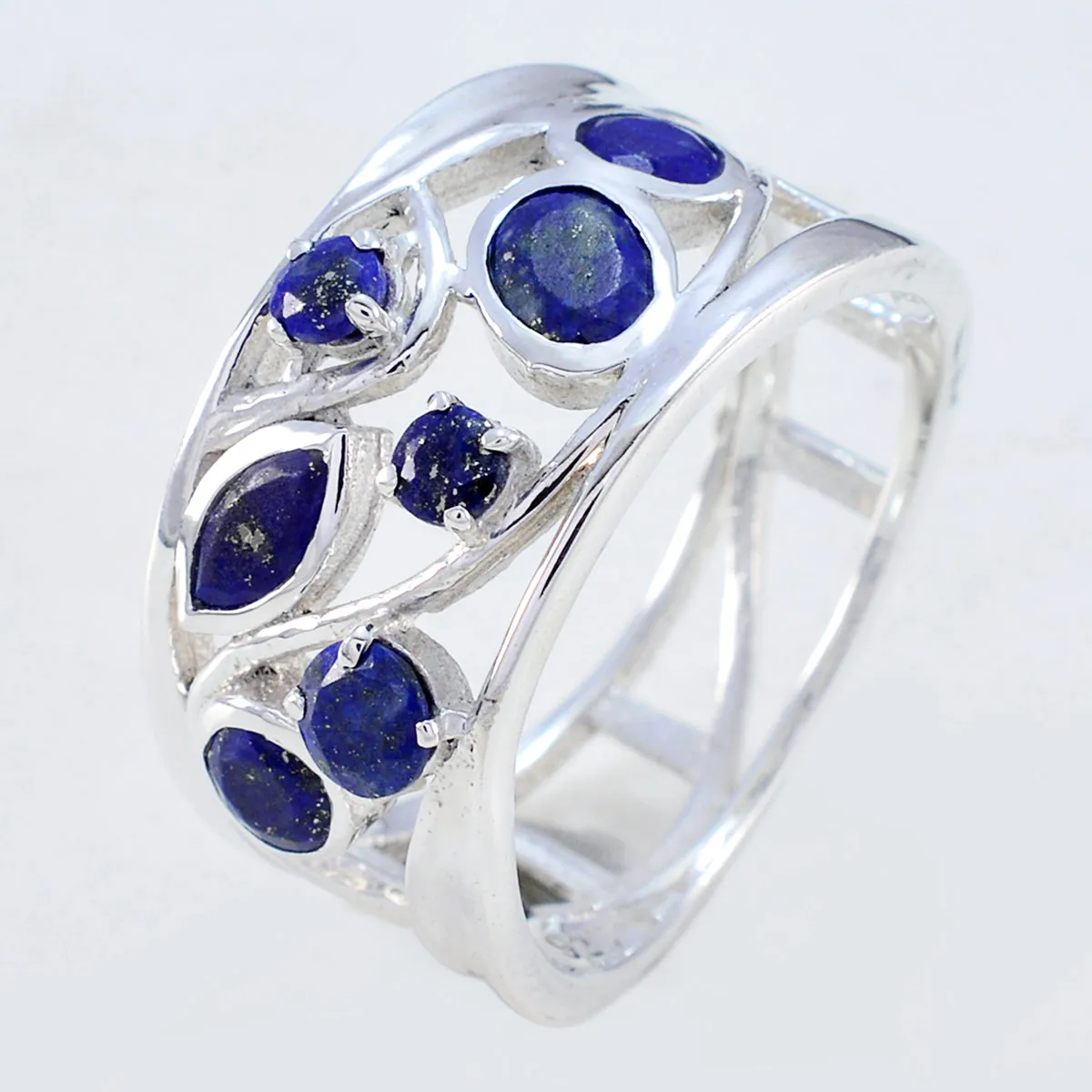 Magnificent Gem Lapis Lazuli Sterling Silver Ring Steampunk Jewelry