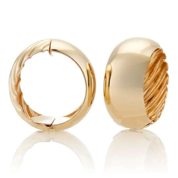 Medium Reversible Gold Hoop Earrings