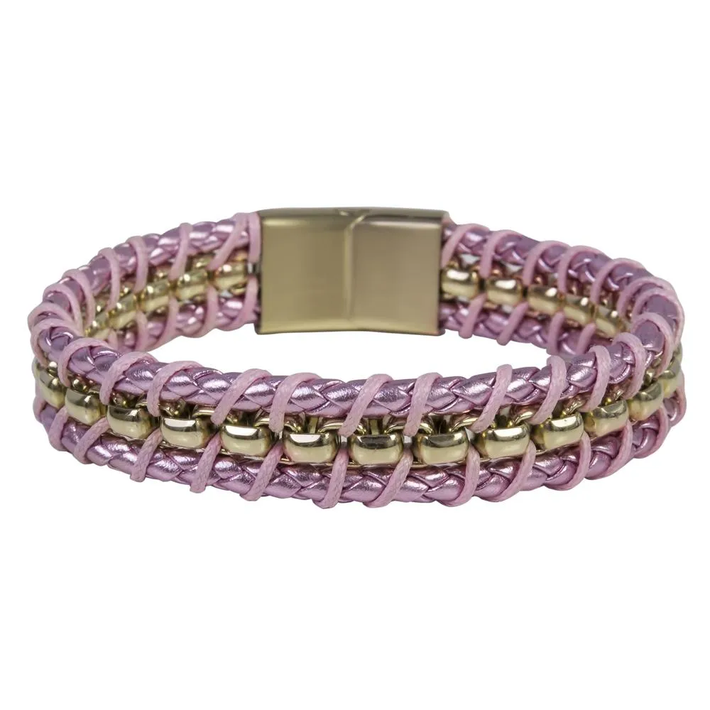 Melrose Pink Leather Bracelet