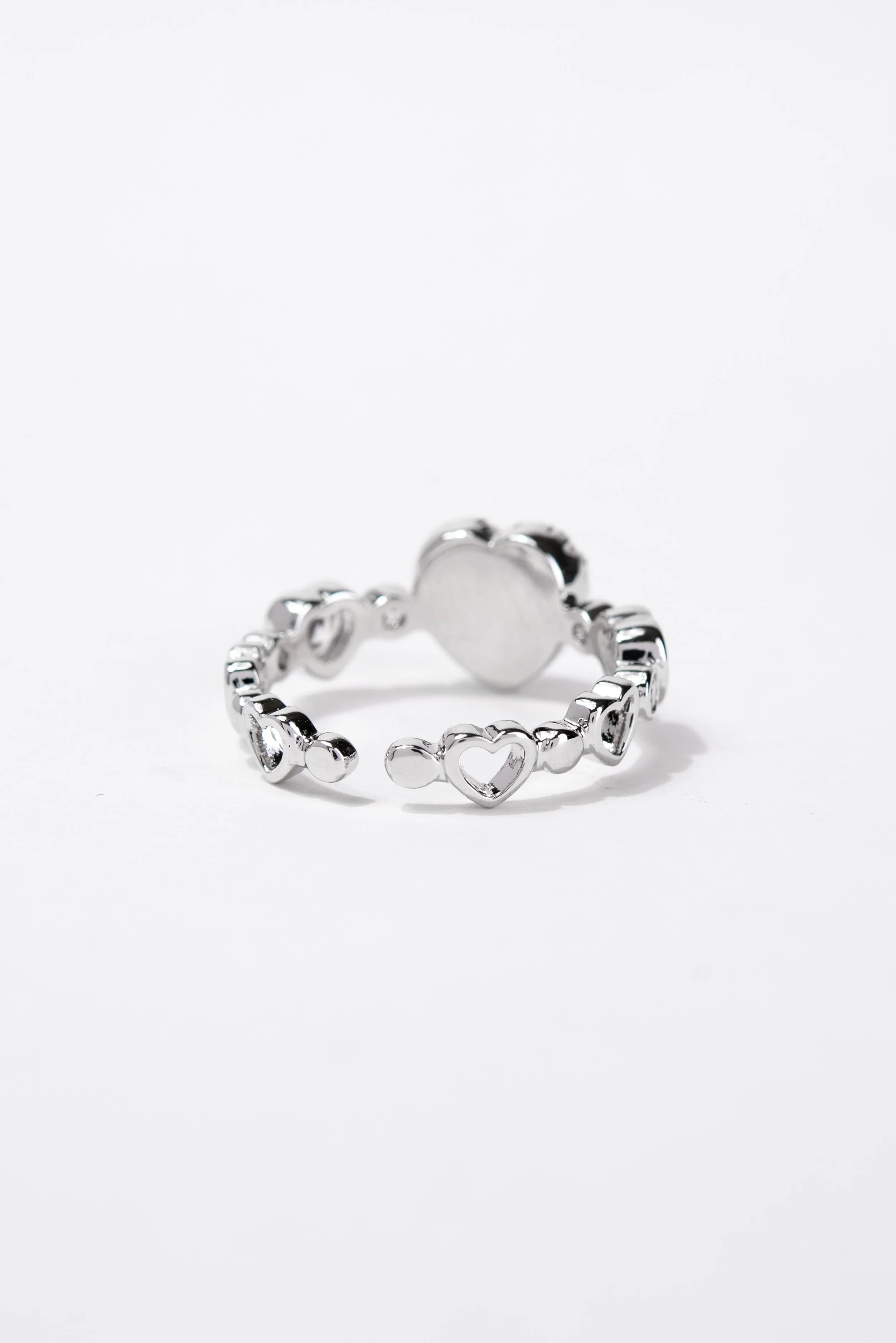 Mely CZ Stone Cuff Heart Ring