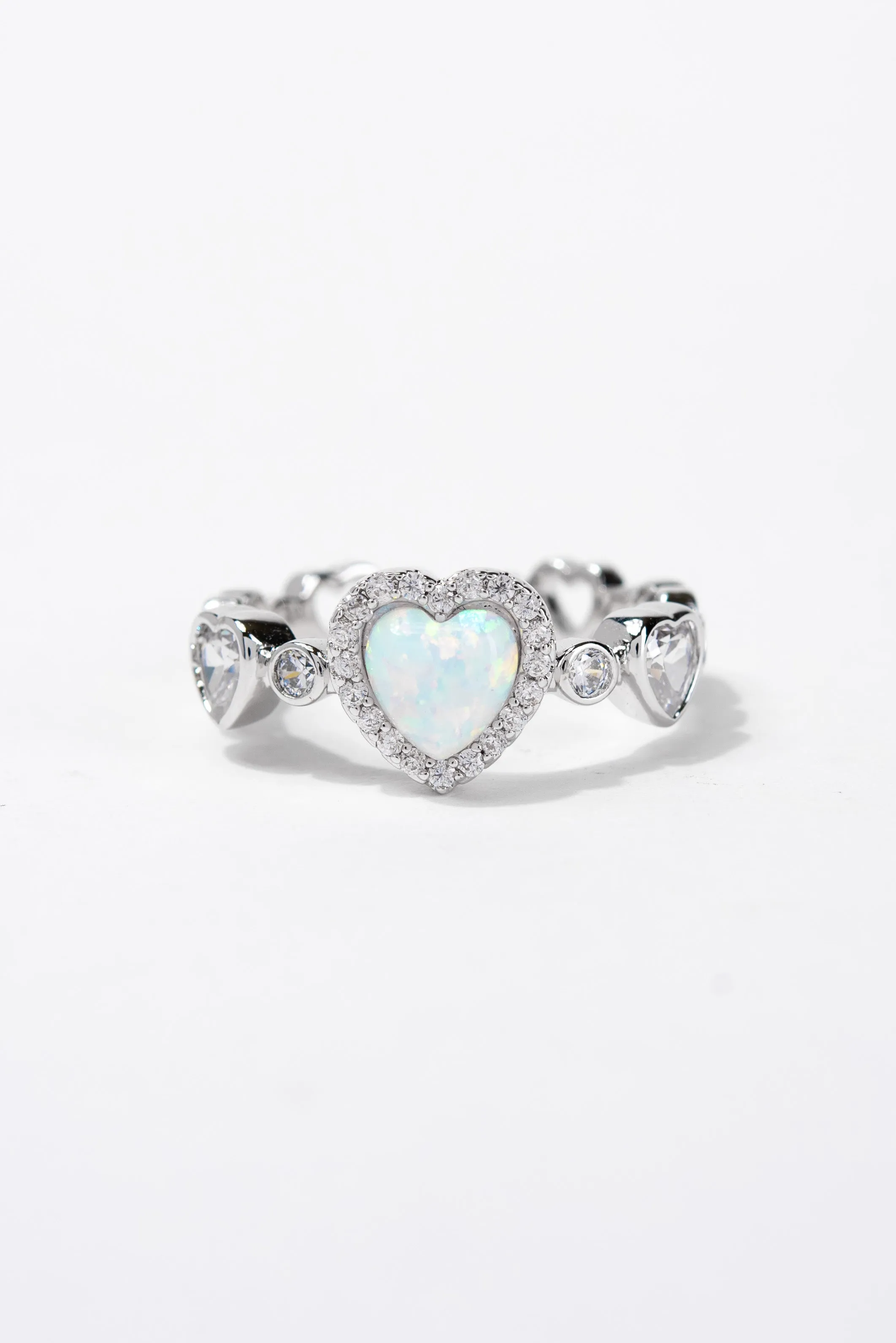 Mely CZ Stone Cuff Heart Ring