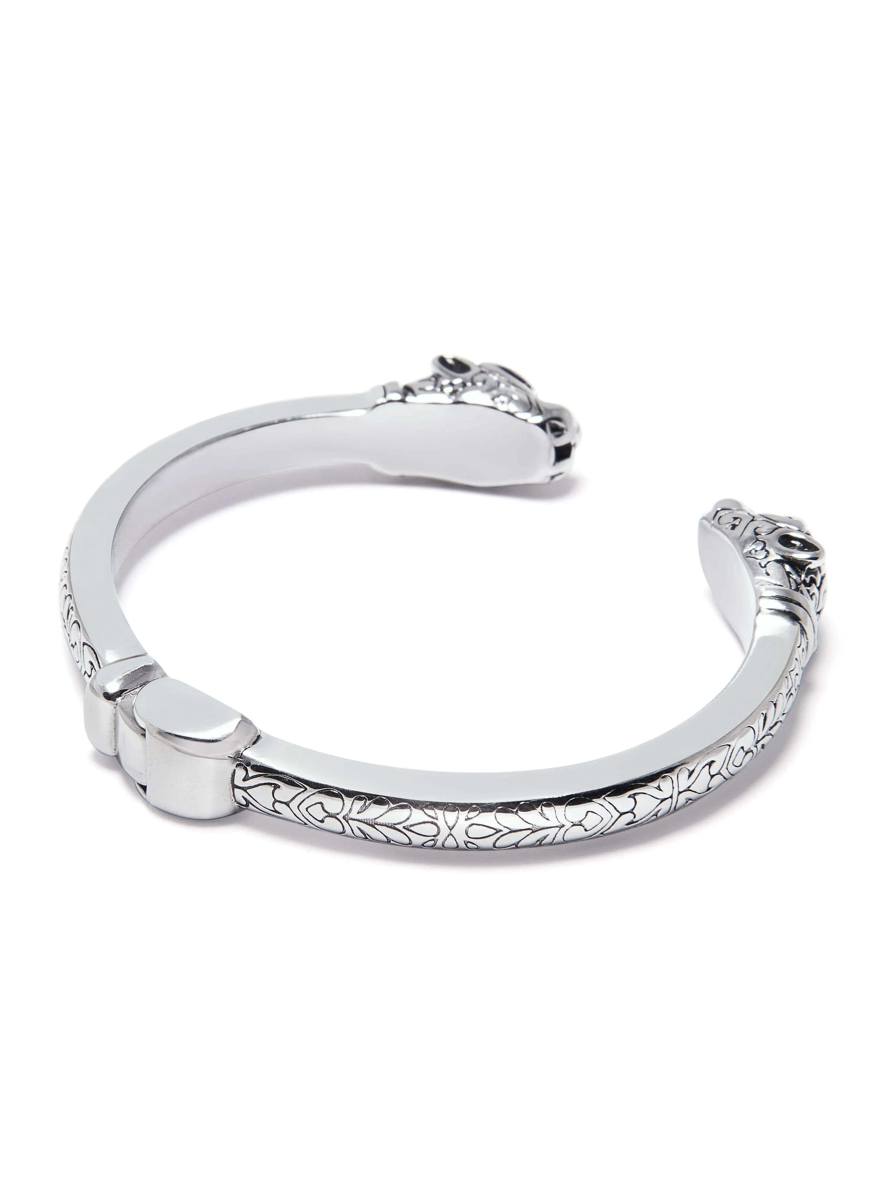 Men's Panther Bangle in Silver