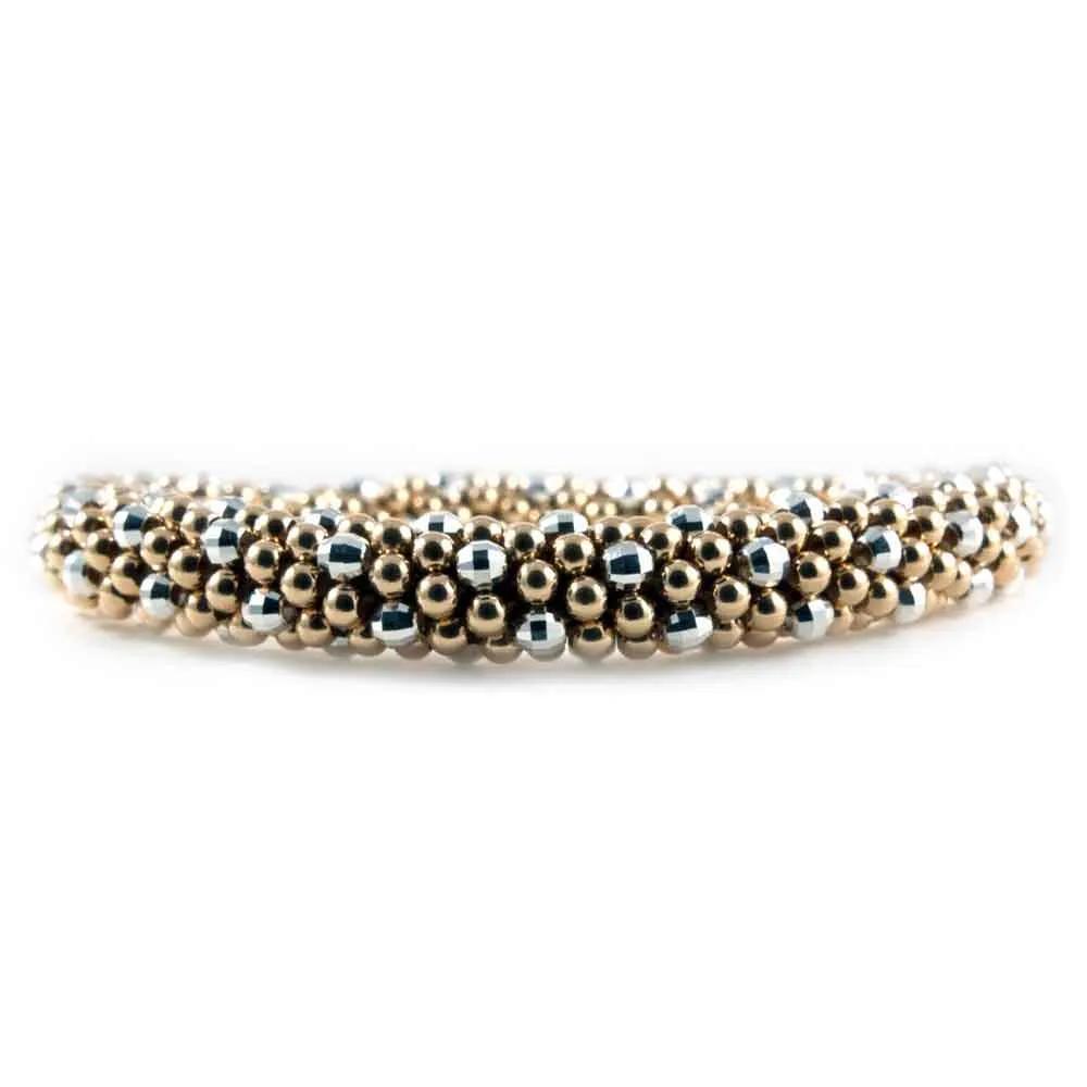 Meredith Frederick Beth 14-Karat  Gold and Silver Bead Bracelet