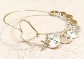 Mom Bracelet, Personalized Bangle Bracelet, Christmas Gift Mom