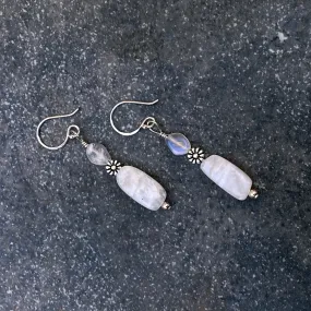 Moonstone and Sterling Silver Drop Earrings