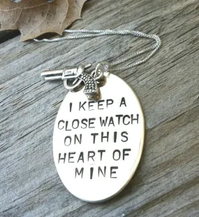 Mother's Day Necklace, i keep a close watch on this heart of mine, johnny cash necklace, johnny cash, necklace, Mothers Day, keep a close