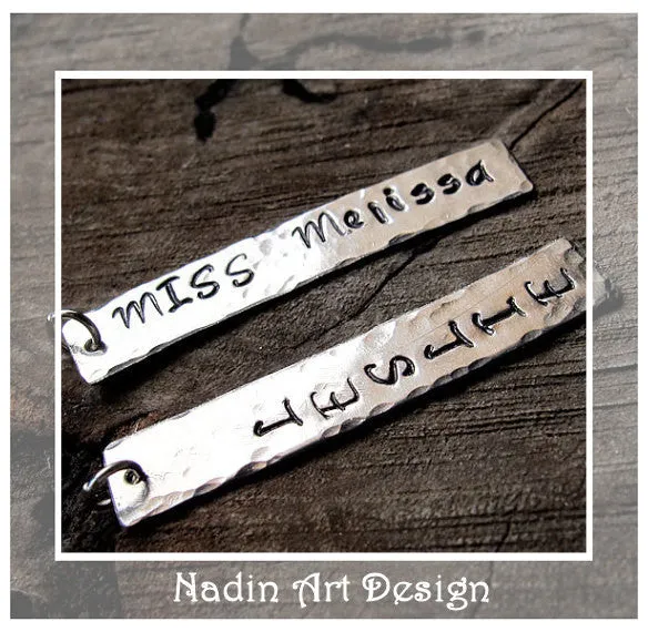 Name Engraved Rectangle Pendant