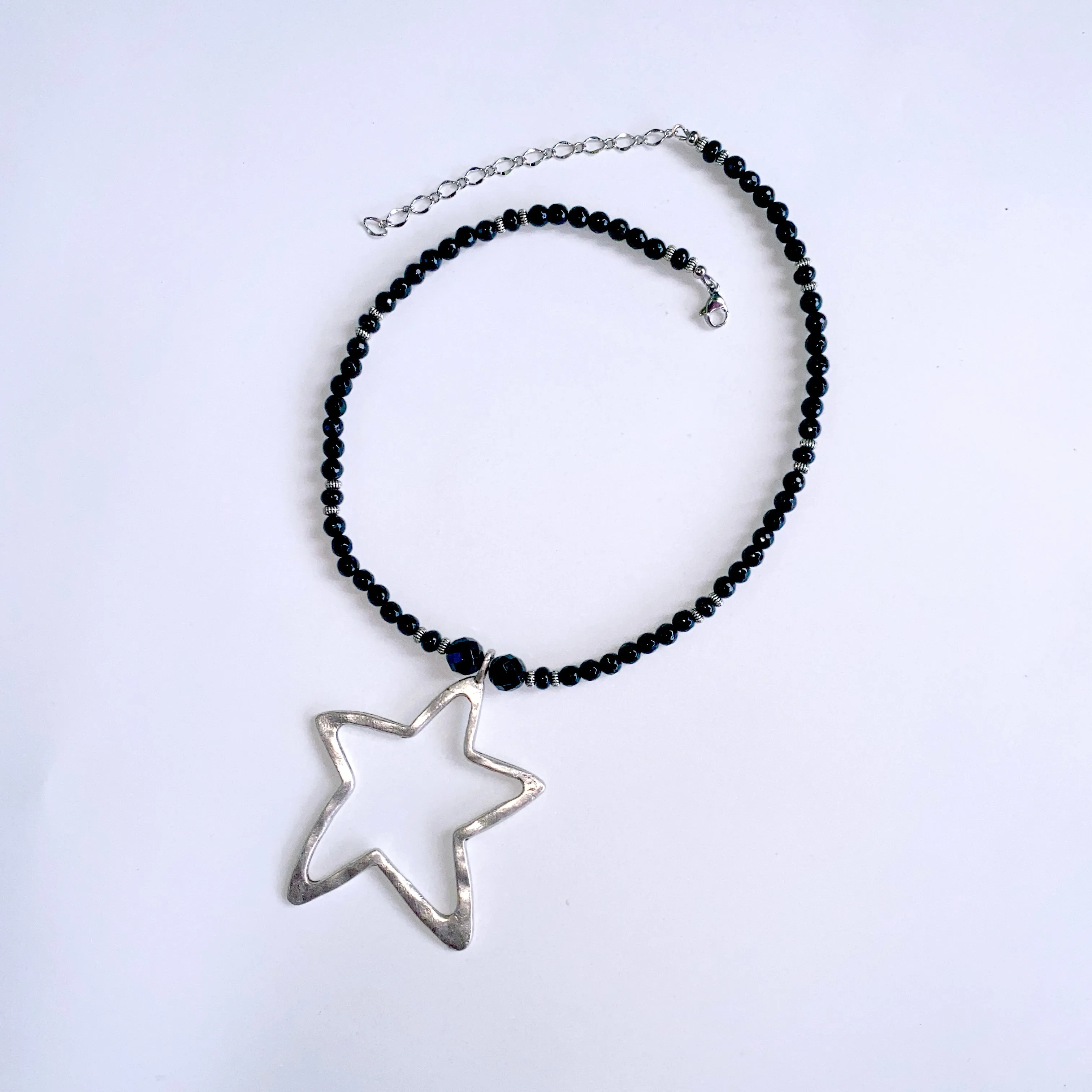 Onyx and Star Necklace