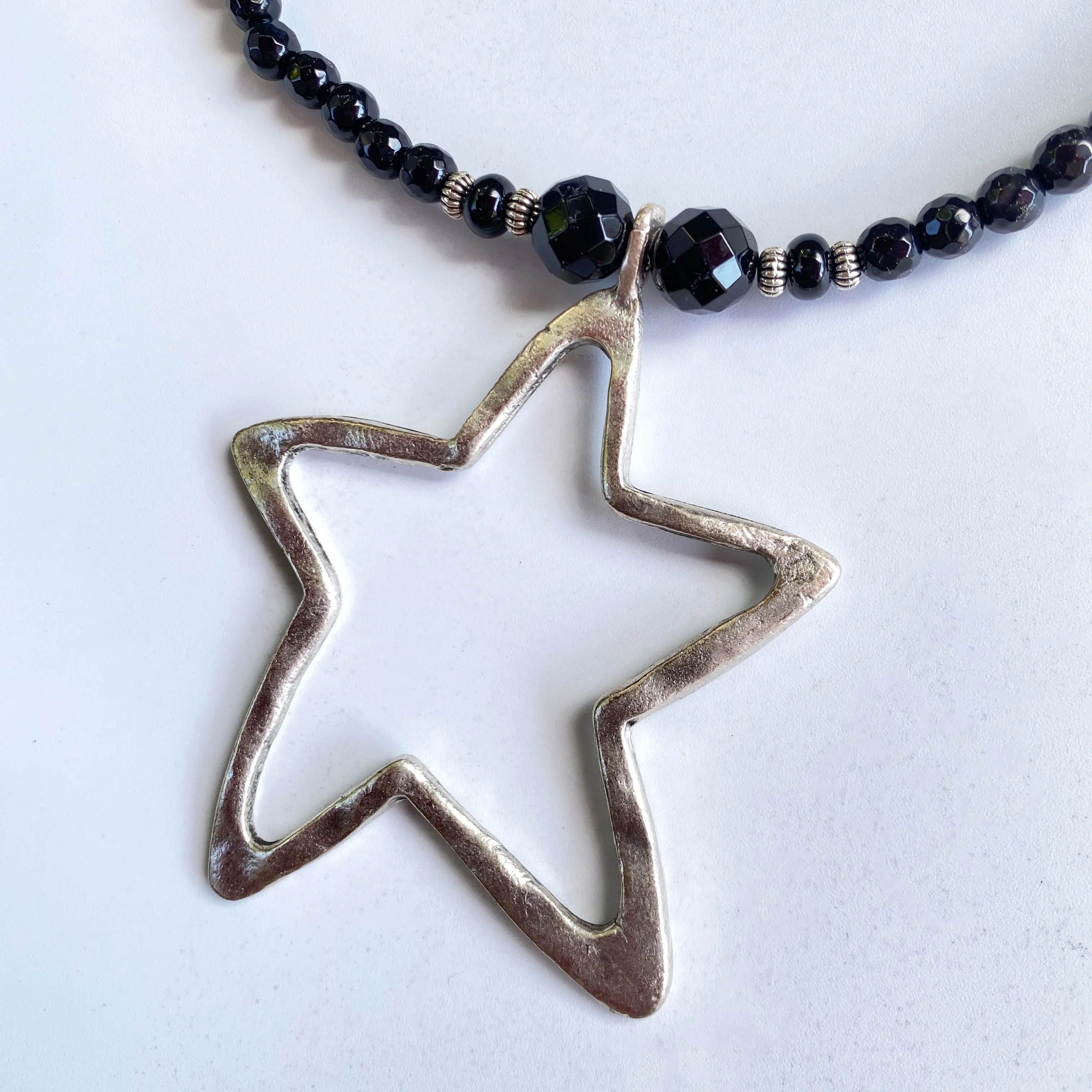 Onyx and Star Necklace