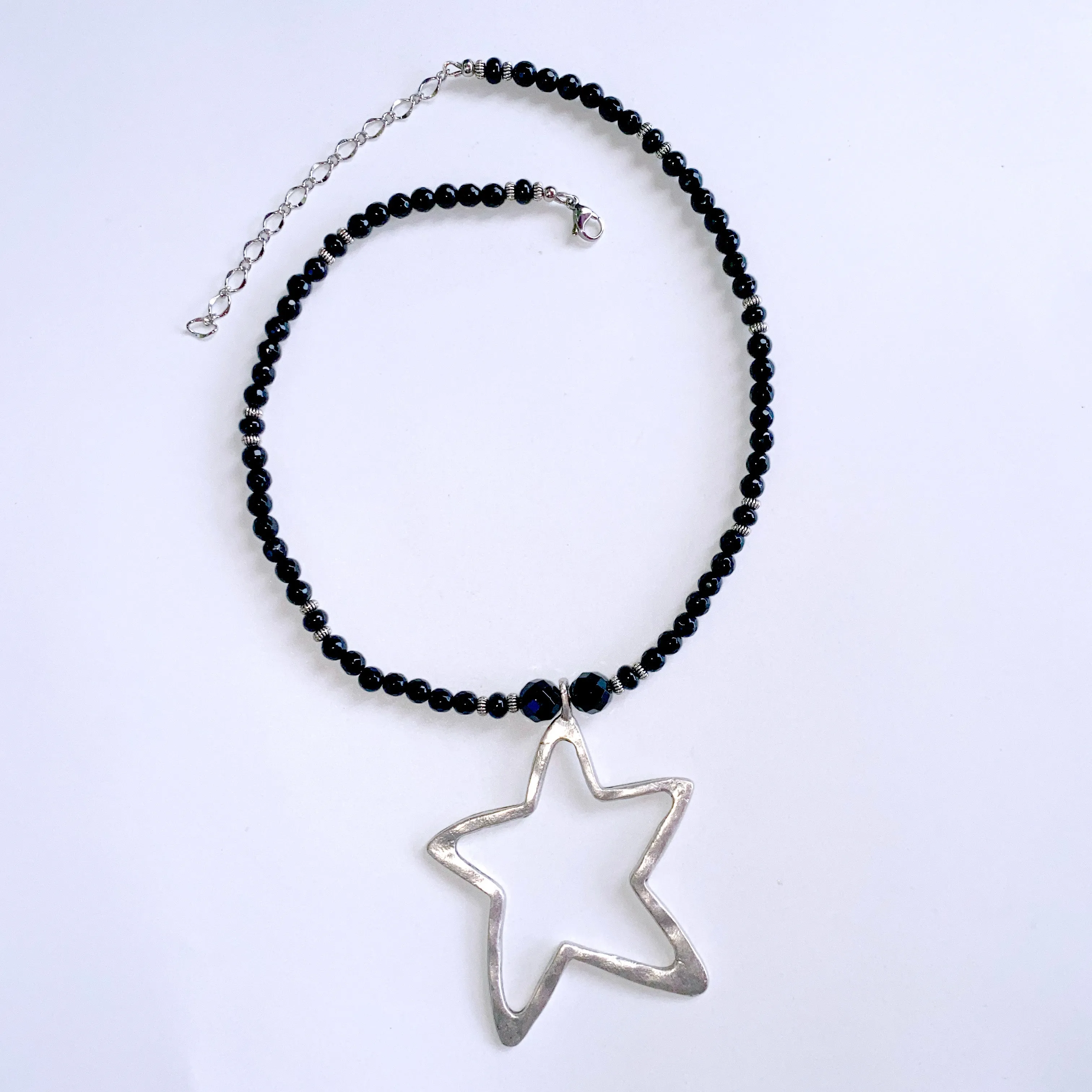 Onyx and Star Necklace