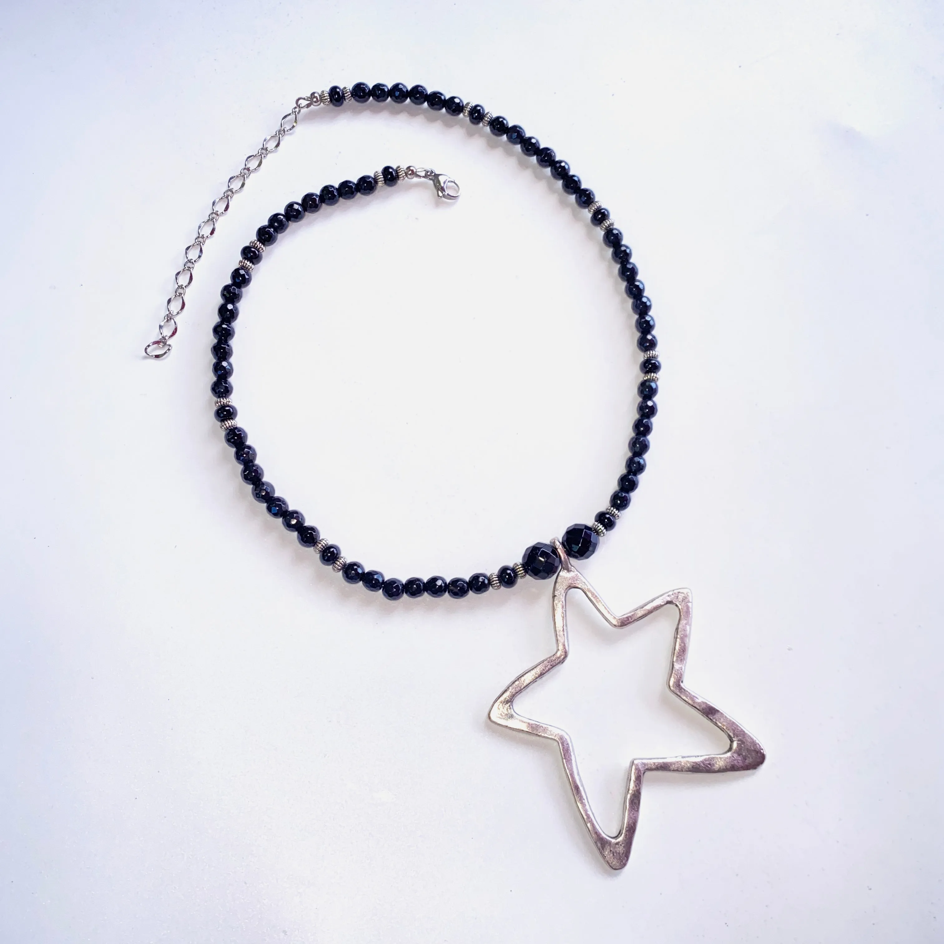 Onyx and Star Necklace