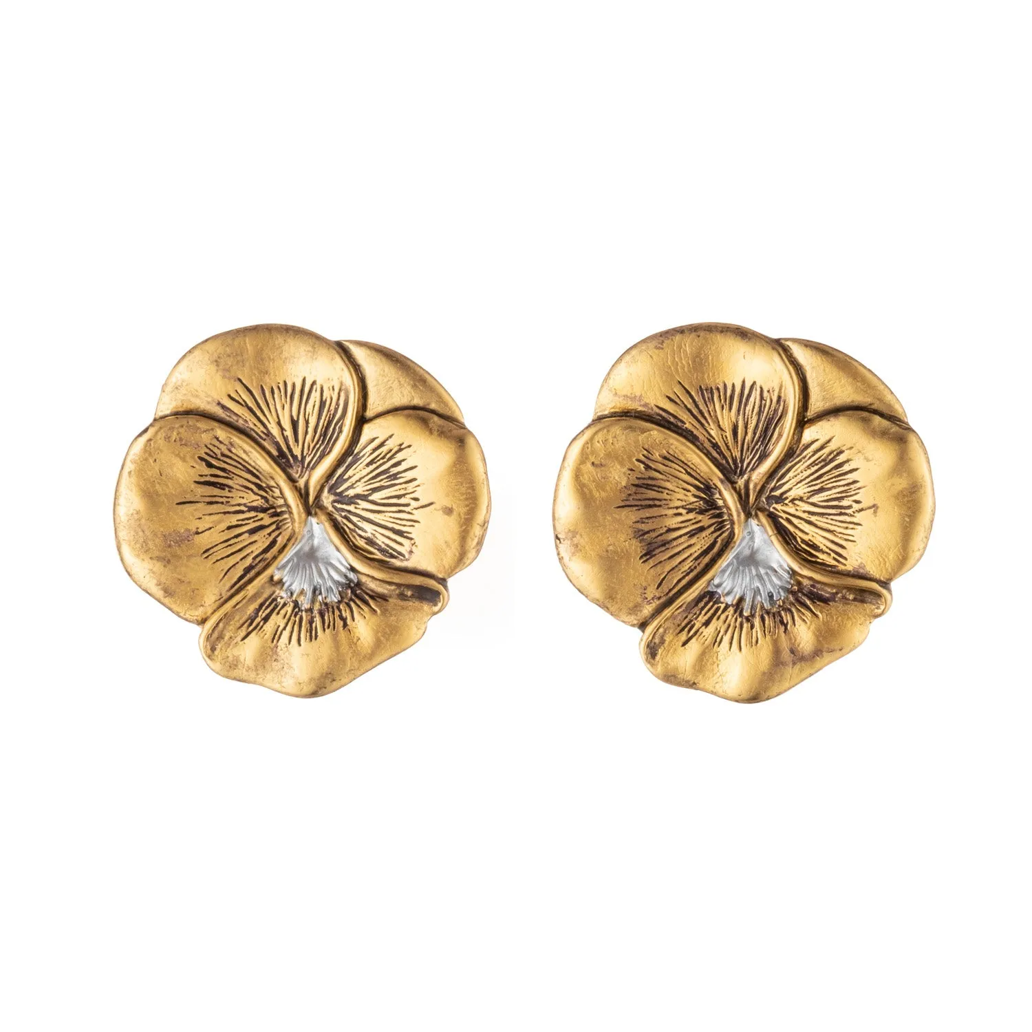 Pansy Clip Earrings