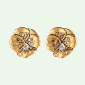 Pansy Clip Earrings