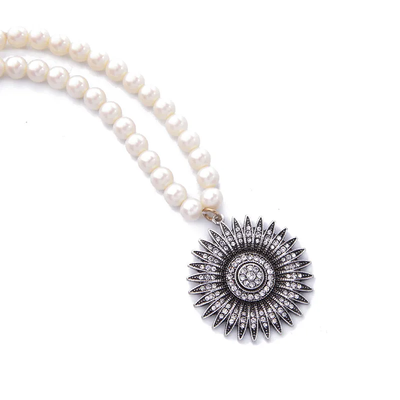 Pearl Chain Round Off Center (Side) Pendant New  Styled Necklace