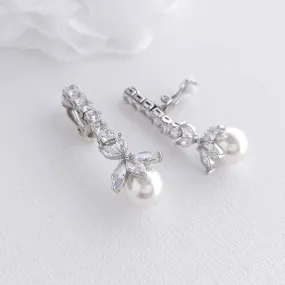 Pearl Drop Earrings with Clip On's-Jocelyn