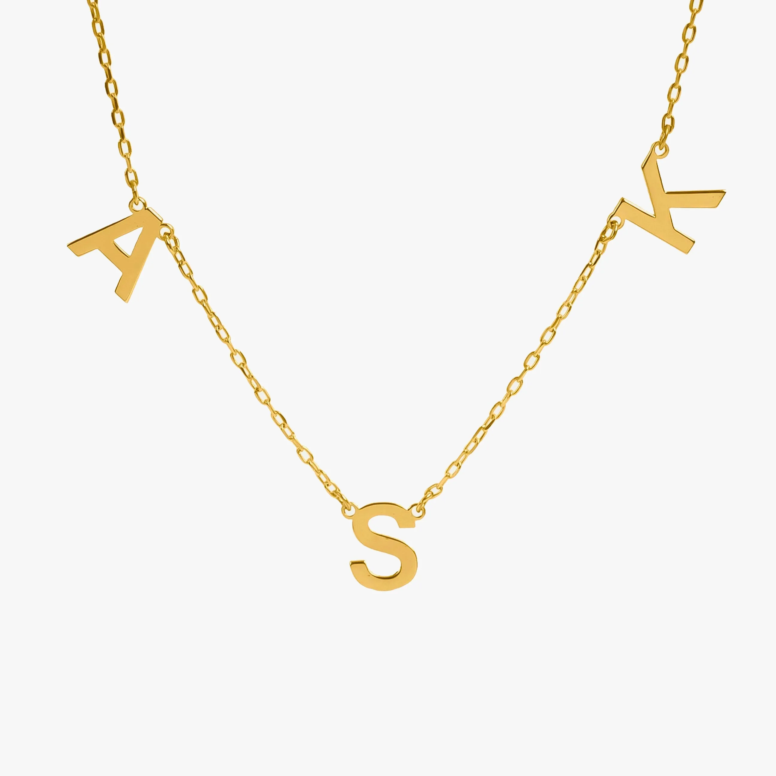 Personalized Letter and Heart Necklace | 14K Solid Gold