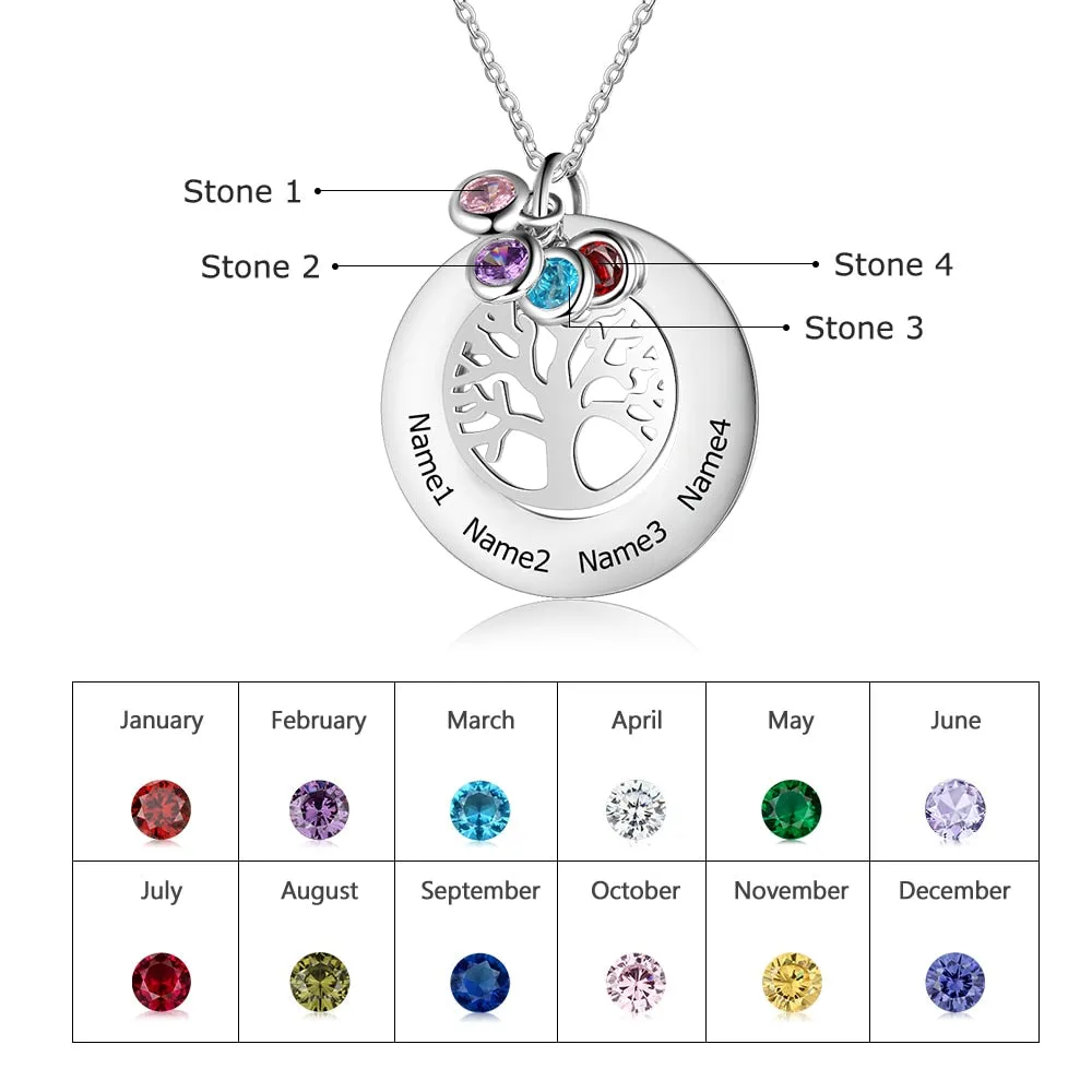 Personalized Tree Of Life Pendant Necklace