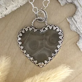 Petoskey Stone Heart Pendant Necklace