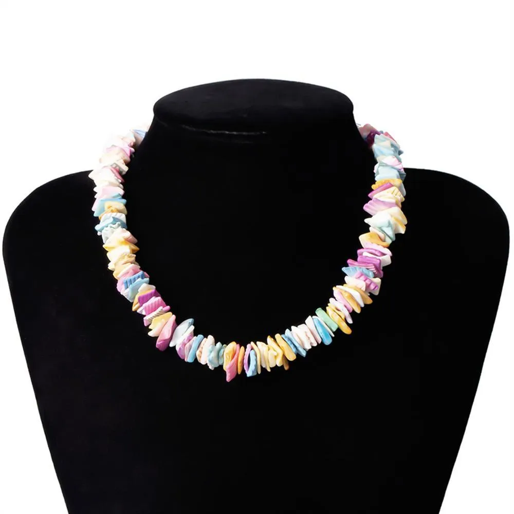 Puka Multicolor Pastel Clam Chip Choker Necklace