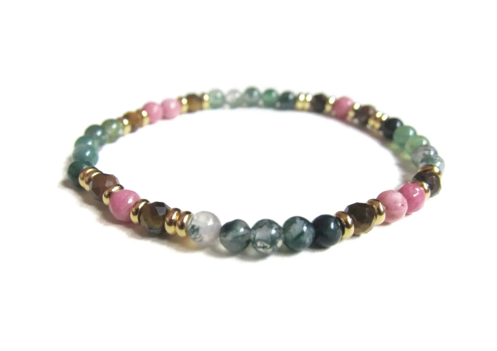 Rhodonite, Jasper, Agate Mix Delicate Bracelet