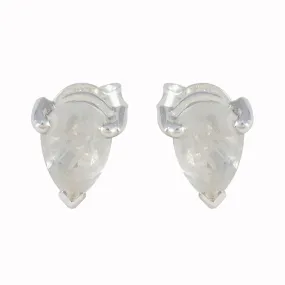 Riyo Bewitching 925 Sterling Silver Earring For Lady Rainbow Moonstone Earring Bezel Setting White Earring Stud Earring