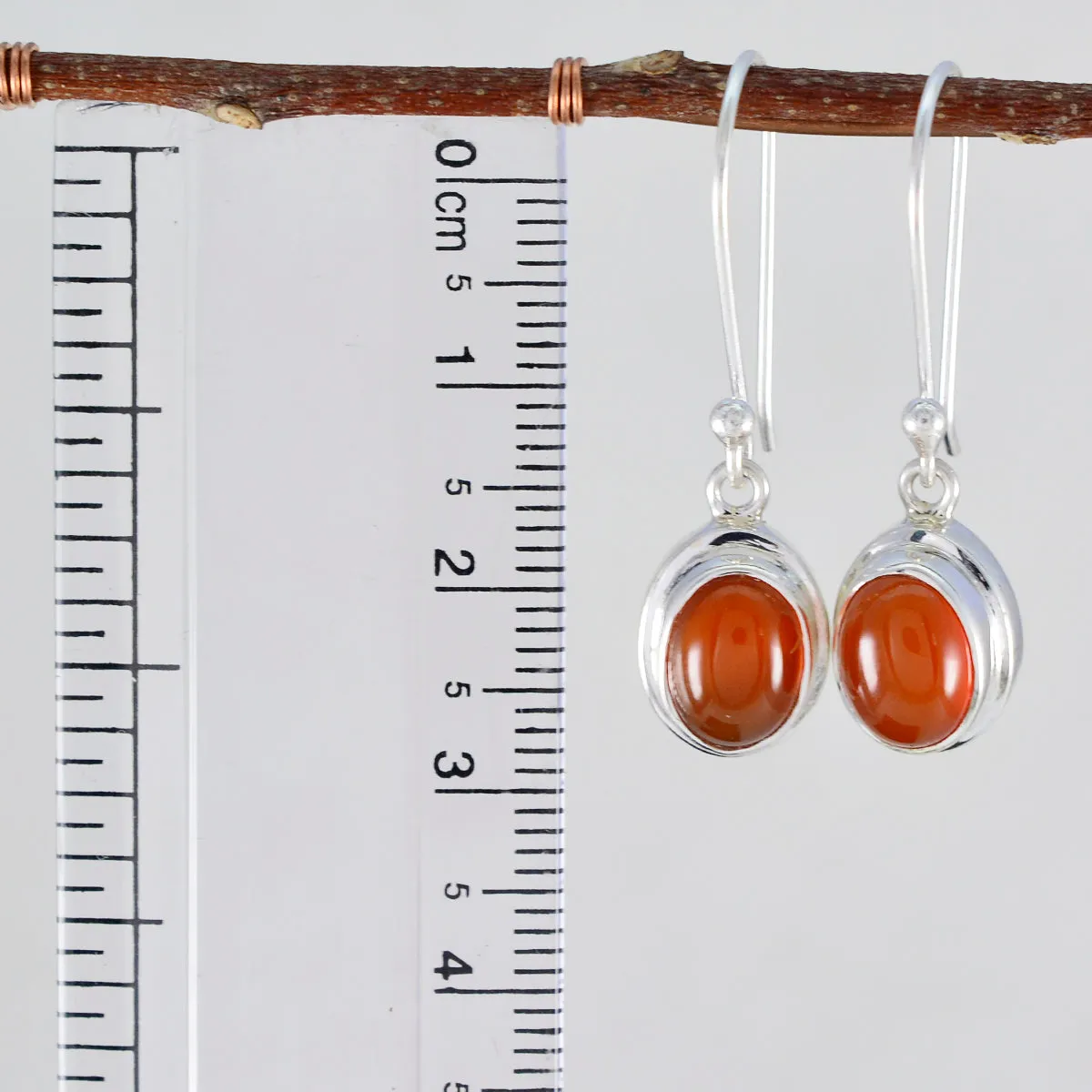 Riyo Divine 925 Sterling Silver Earring For Demoiselle Red Onyx Earring Bezel Setting Red Earring Dangle Earring