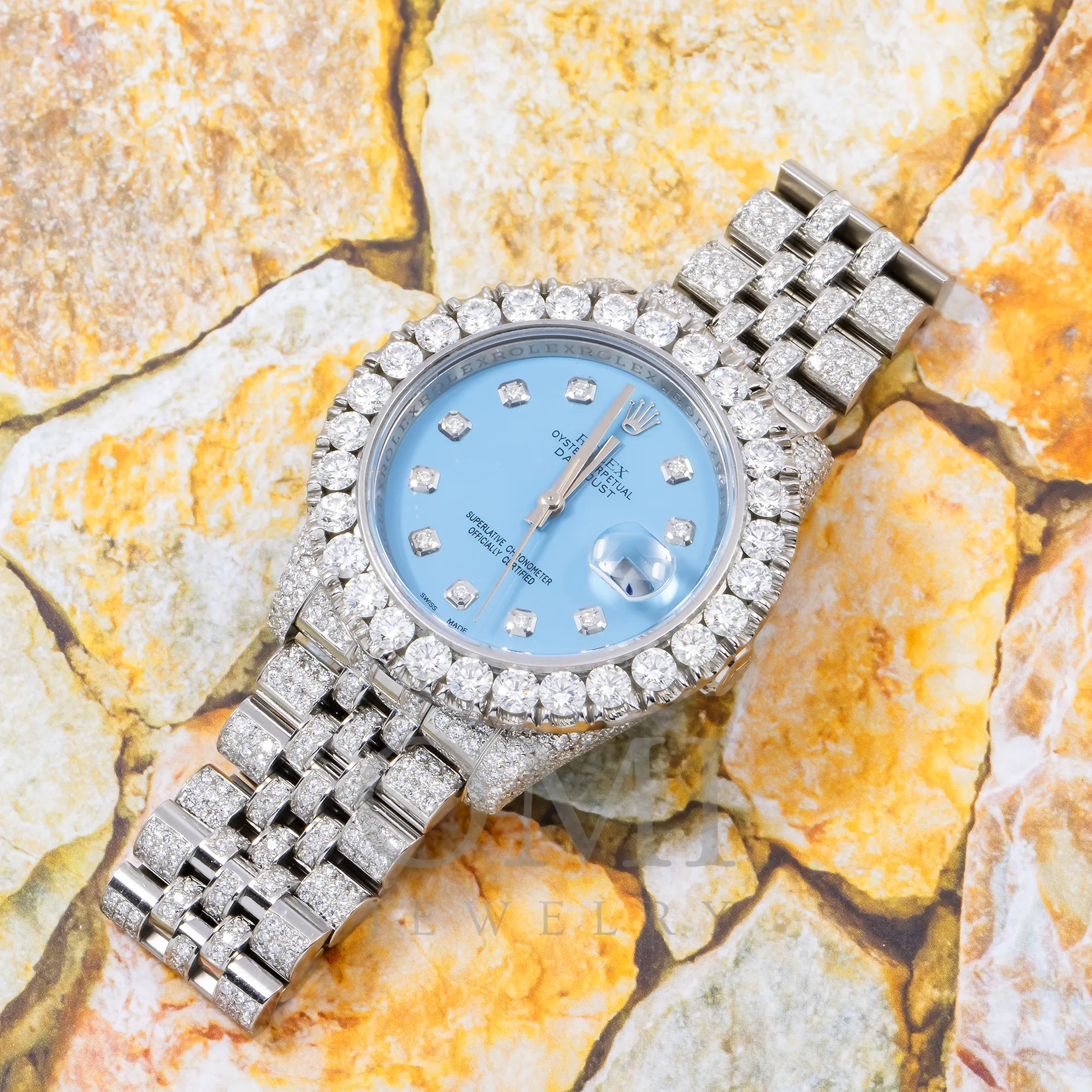 ROLEX DATEJUST 116200 36MM SKY BLUE DIAMOND DIAL WITH STAINLESS STEEL JUBILEE DIAMOND BRACELET