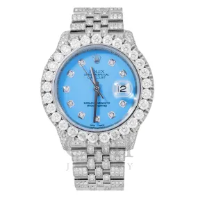 ROLEX DATEJUST 116200 36MM SKY BLUE DIAMOND DIAL WITH STAINLESS STEEL JUBILEE DIAMOND BRACELET