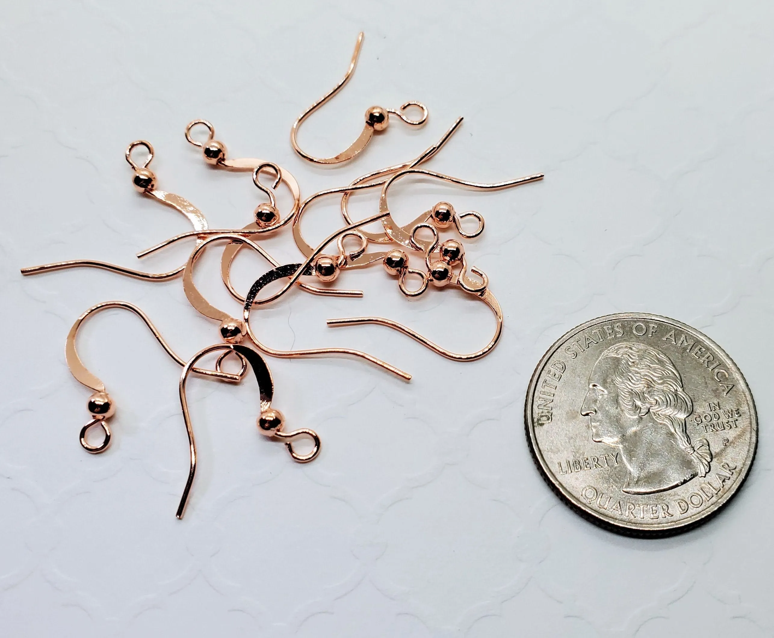 Rose Gold Fish Hook Ear Wires (12) - L1036