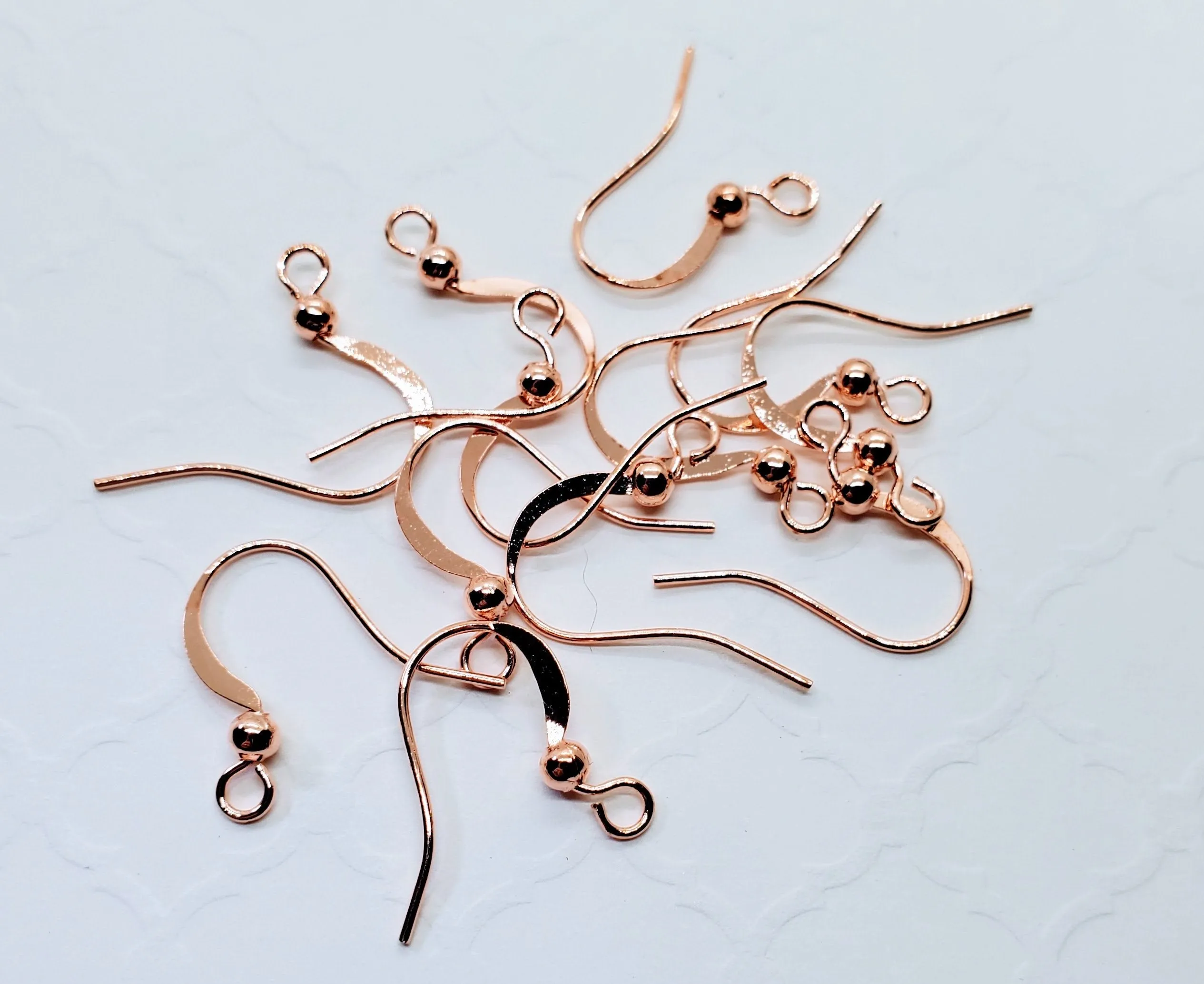 Rose Gold Fish Hook Ear Wires (12) - L1036