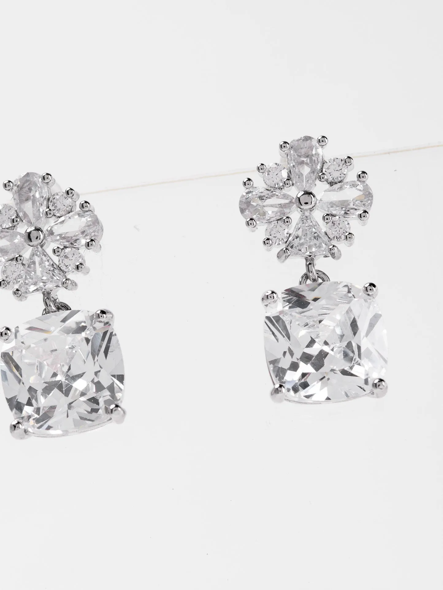 Sage CZ Minimal Drop Earrings