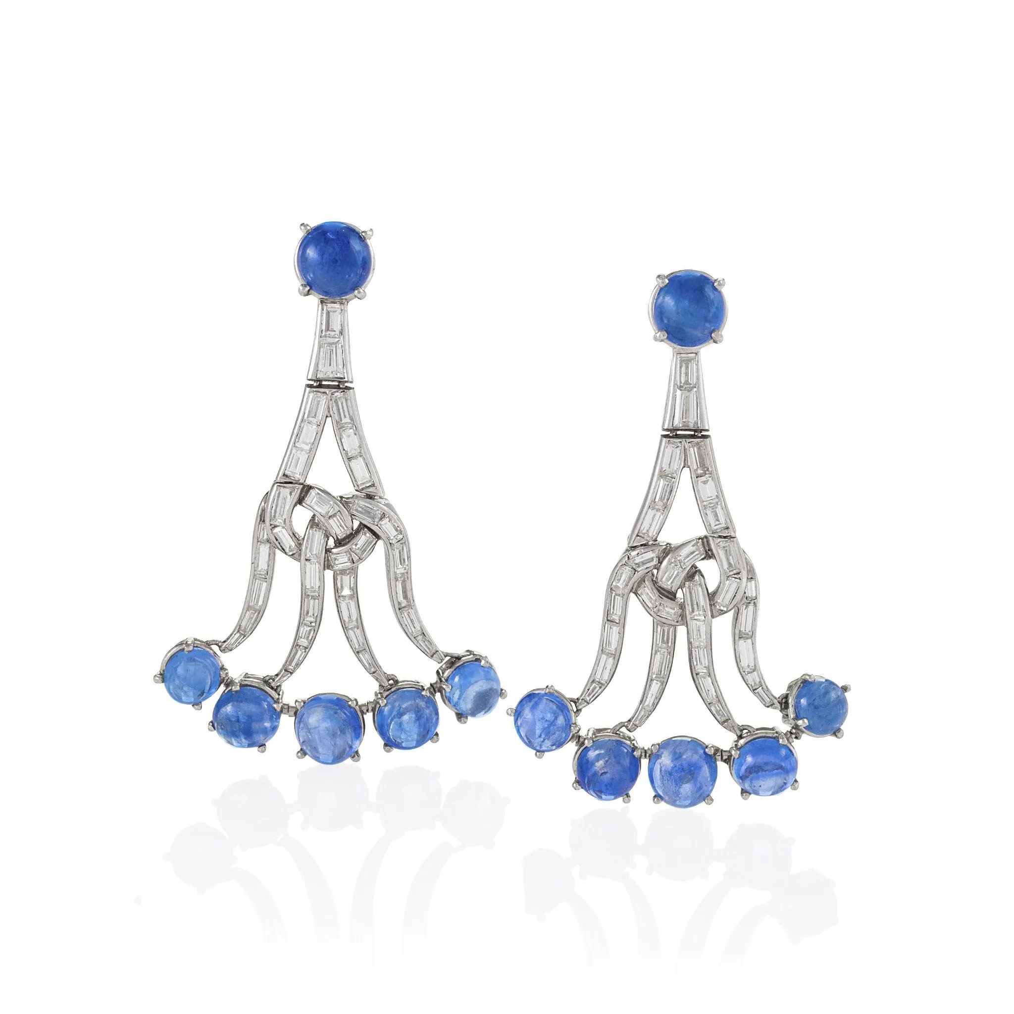 Sapphire and Diamond Chandelier Earrings