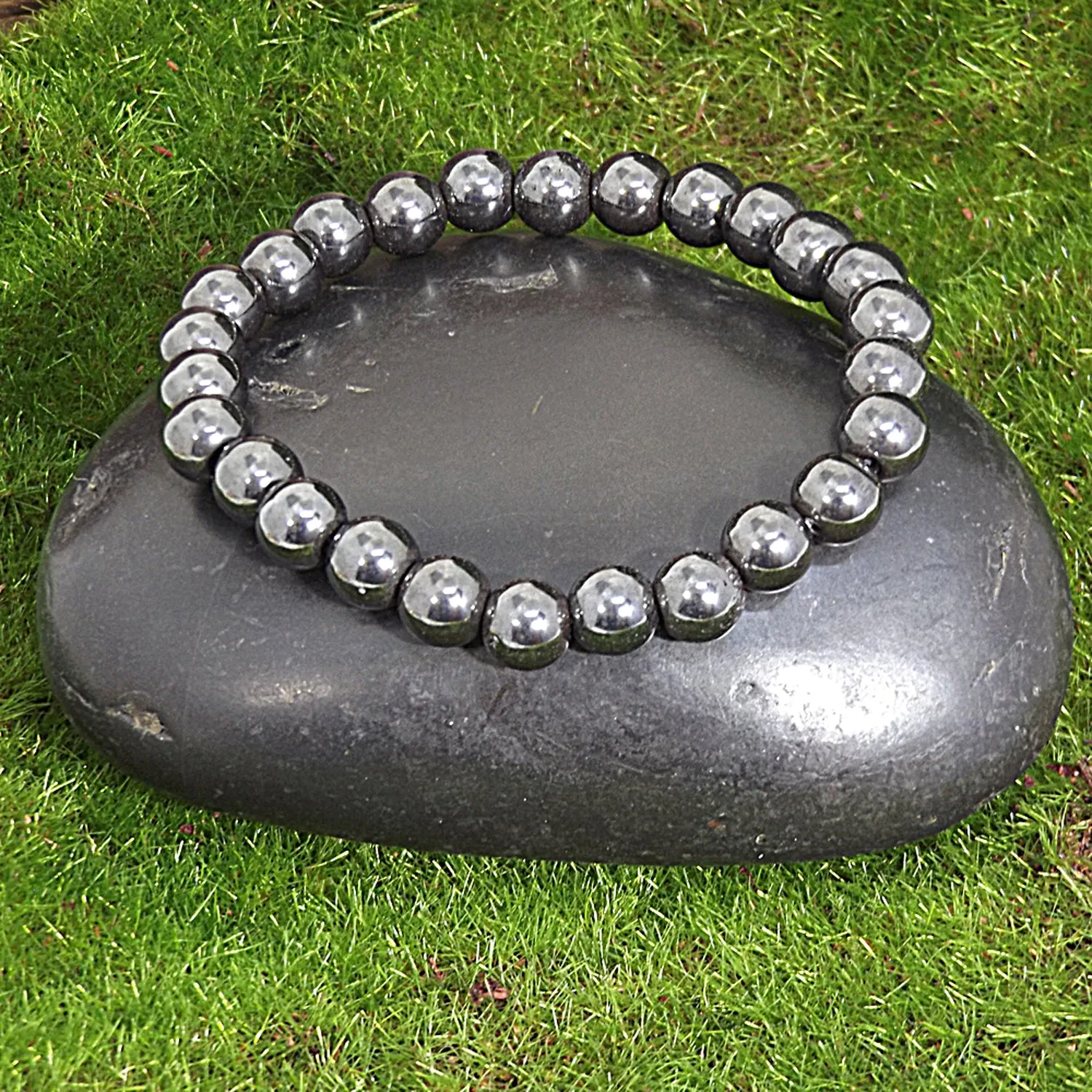 Silver Hematite Healing Bracelet for Grounding