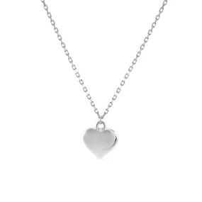 Simple Engravable Plain Heart Necklace