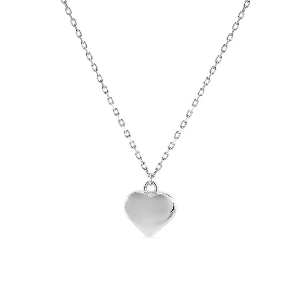 Simple Engravable Plain Heart Necklace