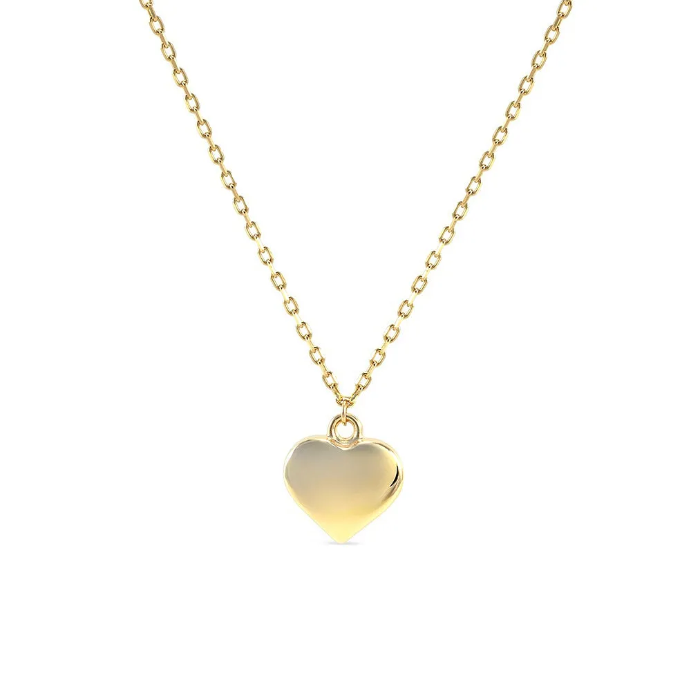 Simple Engravable Plain Heart Necklace