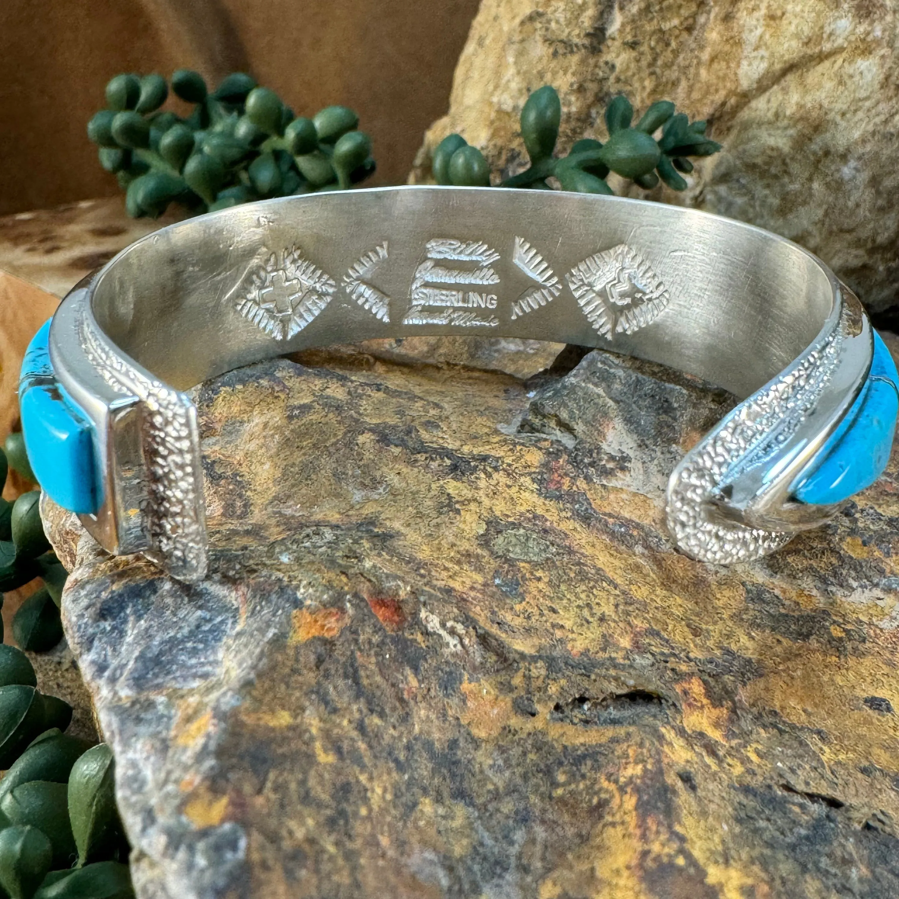 Sleeping Beauty Turquoise Sterling Silver Cuff Bracelet by Billy Jaramillo