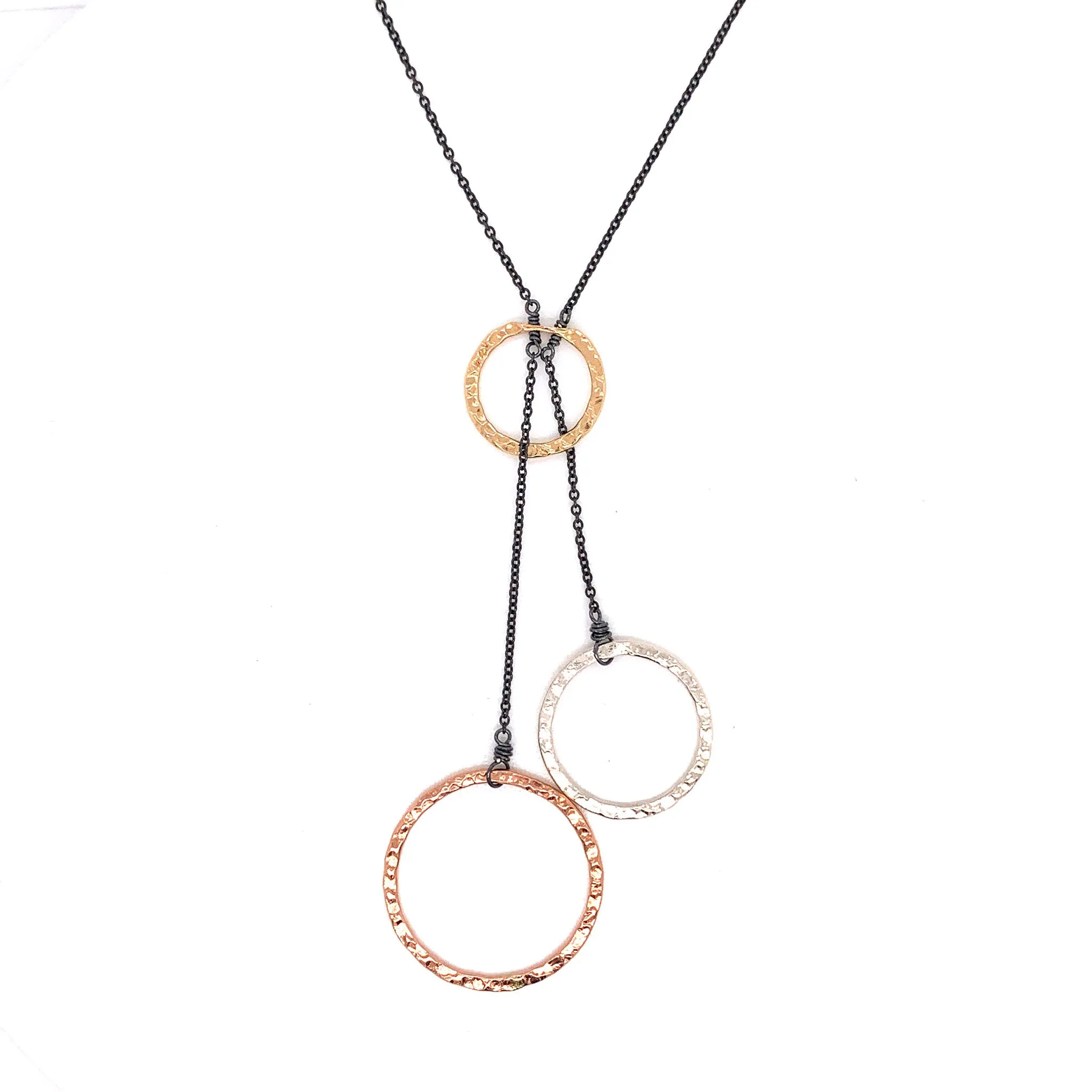 Small 3 Hoop Lariat Necklace (N1467)