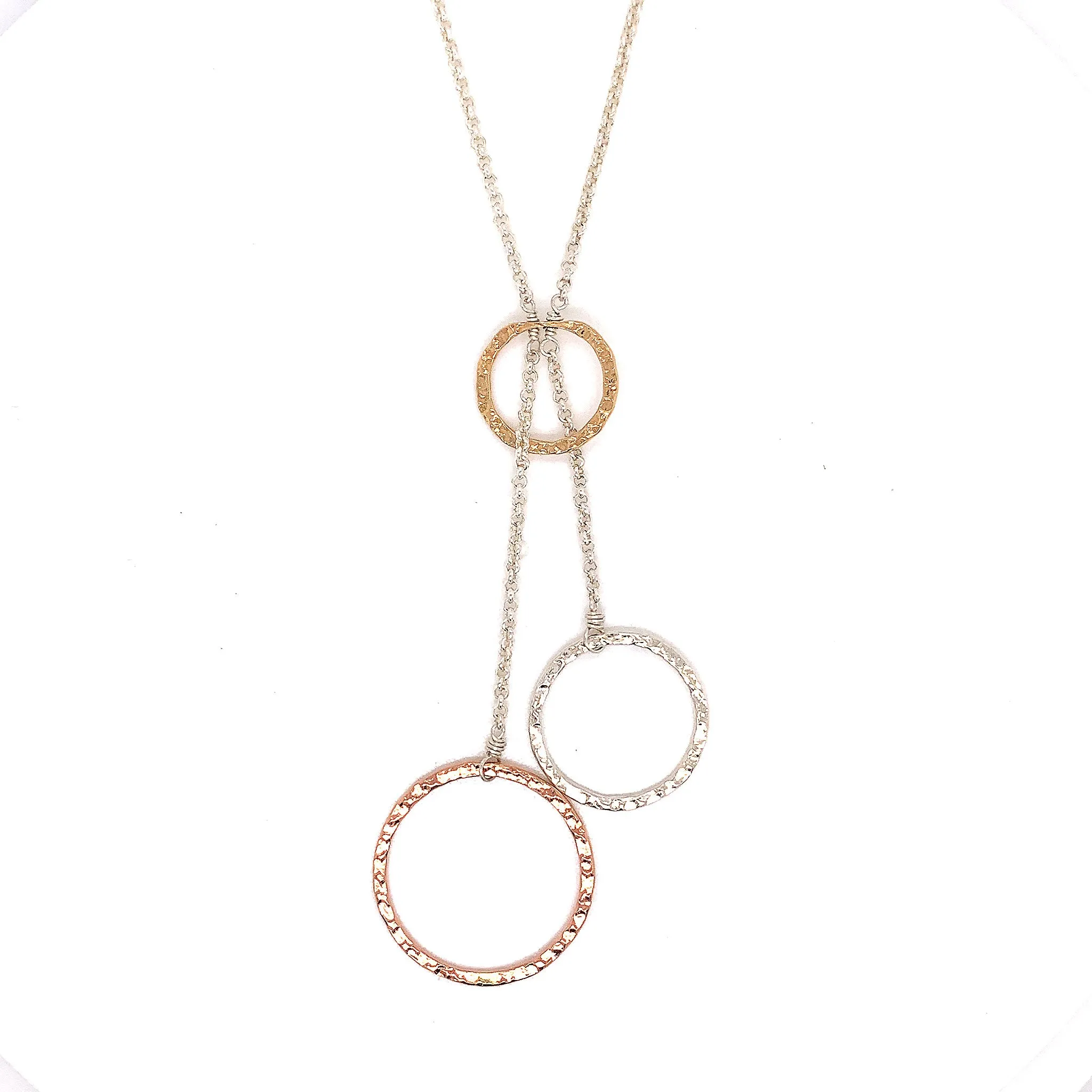 Small 3 Hoop Lariat Necklace (N1467)