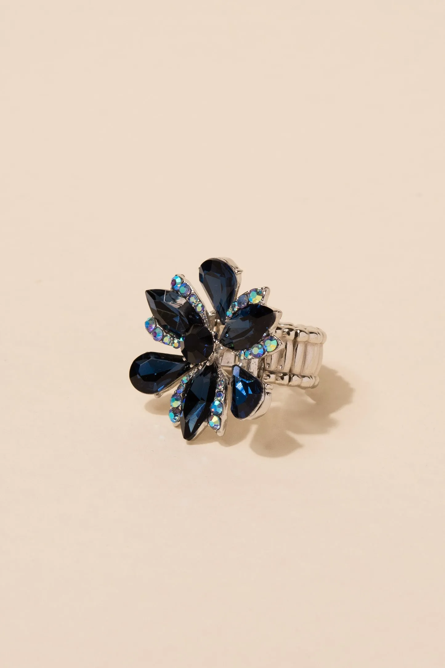 Sophie Flower Petal Rhinestone Ring